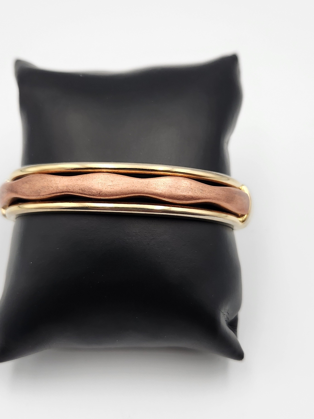 Two-Tone Gold Tone and Copper Women’s Bangle Bracelet